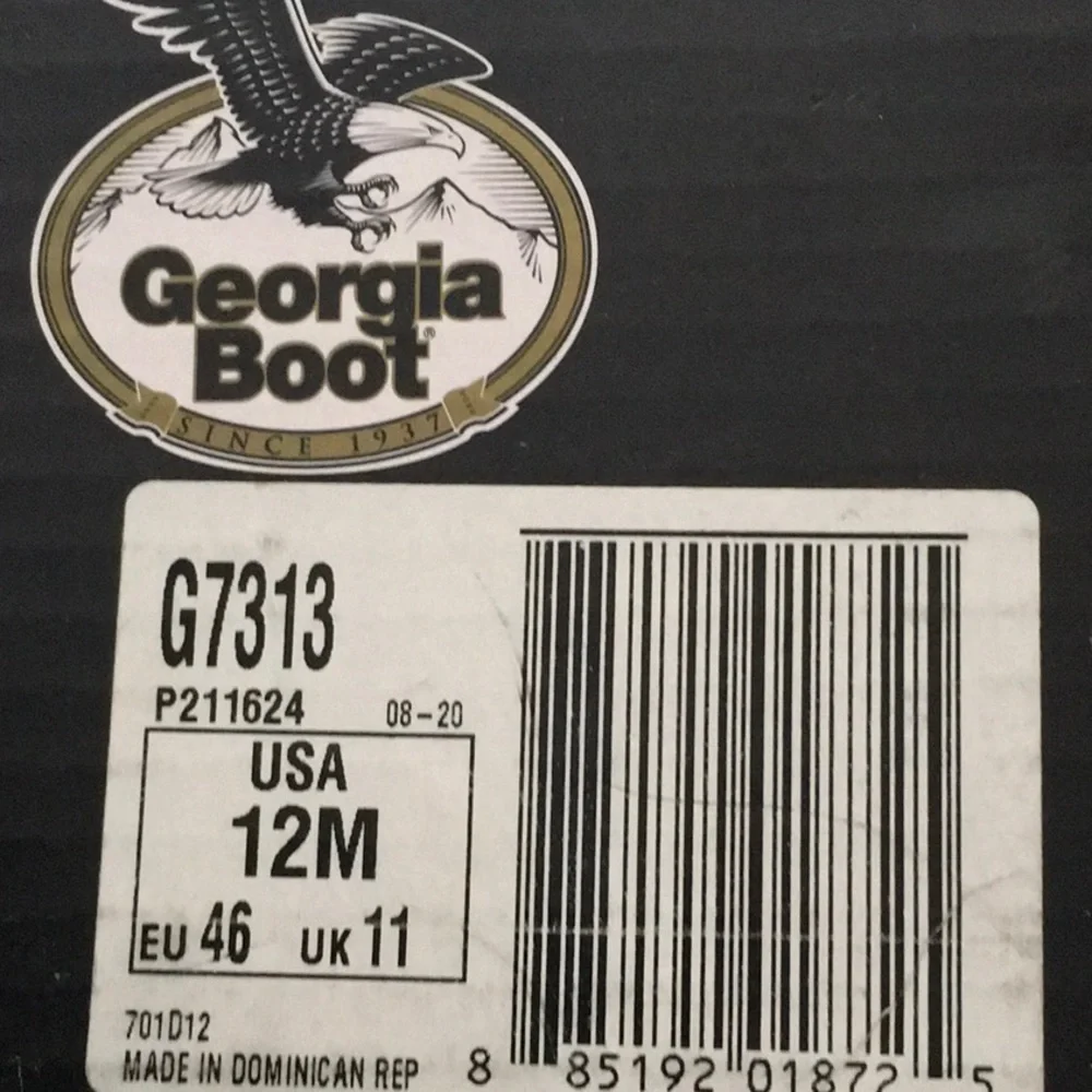 Georgia Boot Brown Work Boots with Yellow Laces